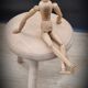 Light wood tripod stool ter