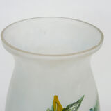 Art Nouveau vase signed floral decoration in glass paste. 40 cm. Year 20