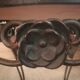 Wrought iron and marble coffee table
