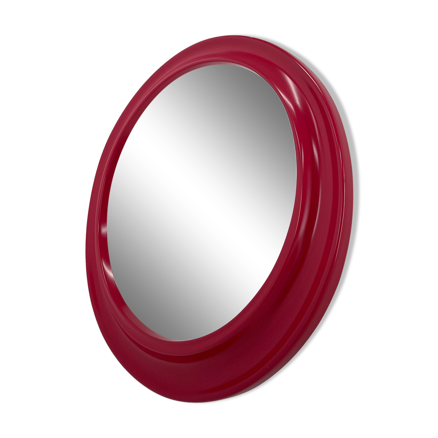 Miroir mural rond italien des années 1980 77cm