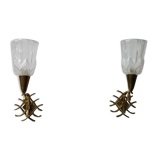 Pair of anée wall lamps 30/40 in bronze