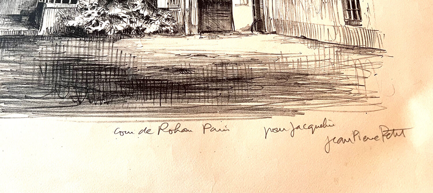 Lithograph The Cour de Rohan