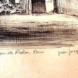 Lithograph The Cour de Rohan