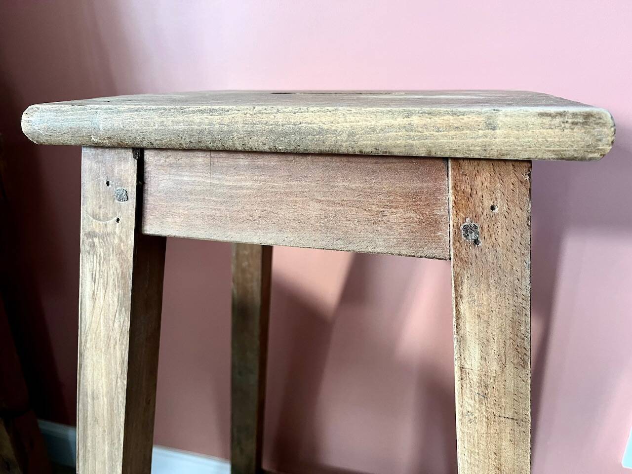 High wooden stool