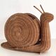Italian Vintage Large Rattan Snail Basket, 1980s