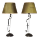 Paire de lampes en acier 1980