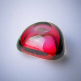 Red and green Sommerso ashtray by Seguso, Murano glass, Italy, 1970s