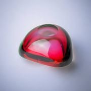 Red and green Sommerso ashtray by Seguso, Murano glass, Italy, 1970s