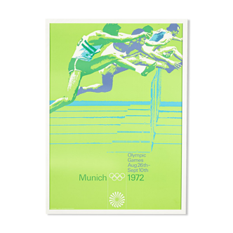 Affiche des années 1970 « hürdenlauf », otl aicher