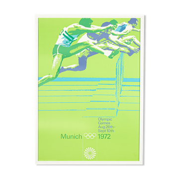 Affiche des années 1970 « hürdenlauf », otl aicher