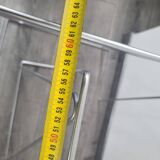 Desk/Table composed of a wooden top and its 2 vintage chrome trestles