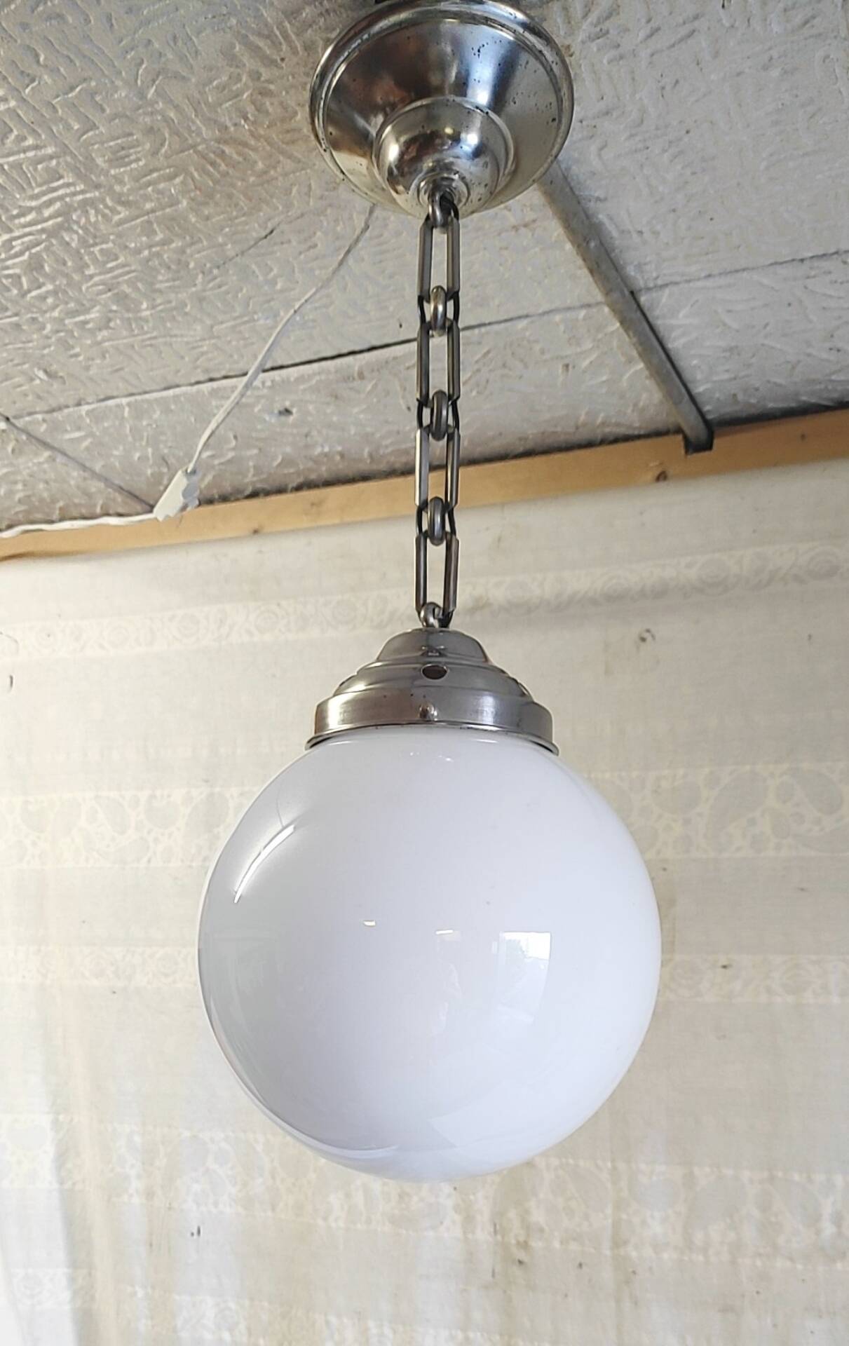Bauhaus opaline globe pendant light diameter 20 cm - 1930s