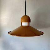 Pair of Industrial hanging lamps by Glashütte Limburg, factory lamp, loft, 1960s modernist, set of 2