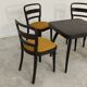 Set of 4 Thonet art deco chairs 1930, mustard yellow buckle