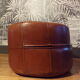 Vintage leather pouf