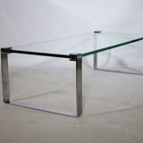 Table basse en verre chromé Draenert 1022 années 1970