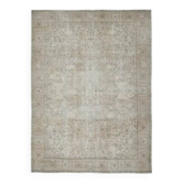 Tapis persan fait main en laine et coton beige des années 1970 281x382