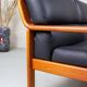 Vintage Two-Seater Teak and Leather Sofa by Olsen & Laursen, 1980s
