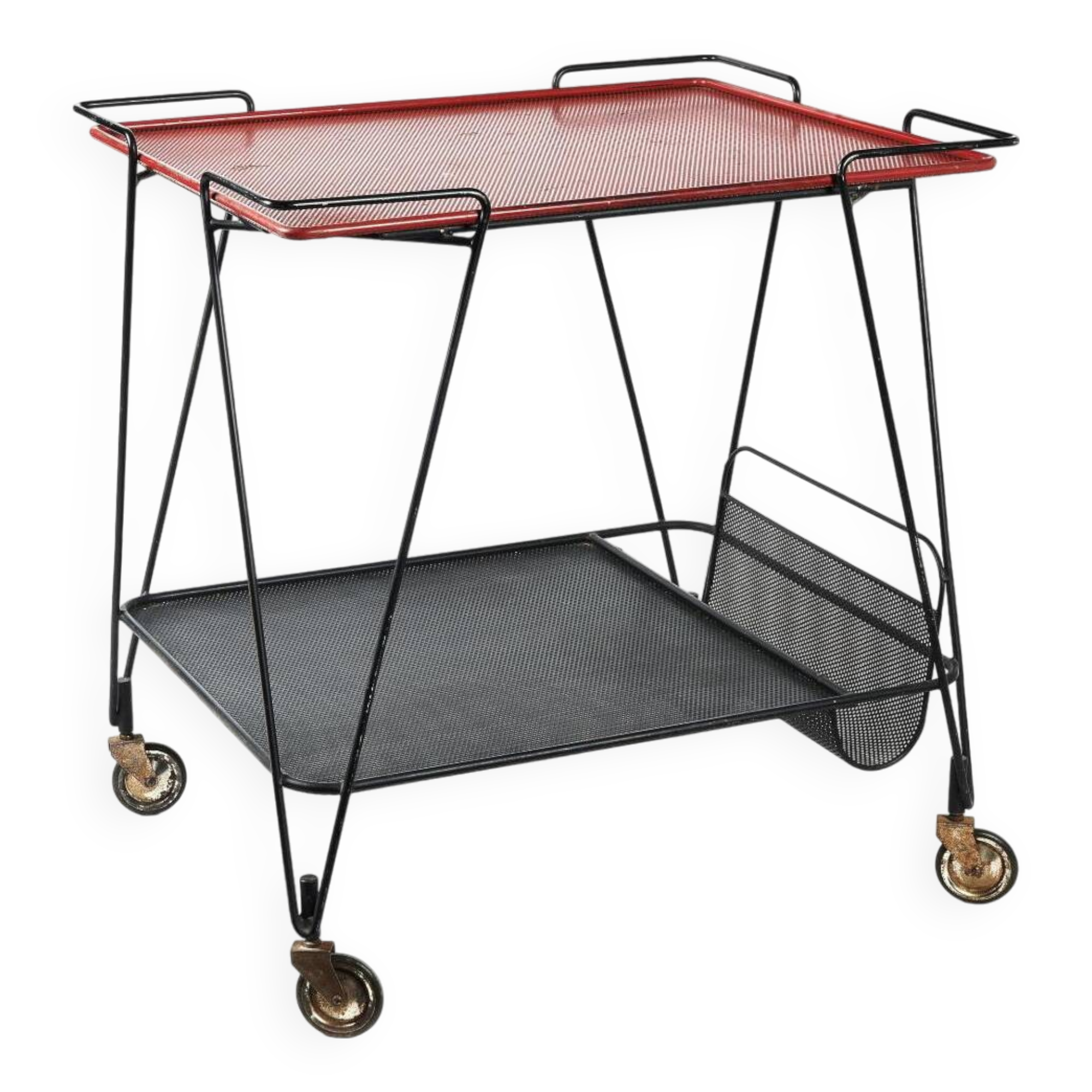 Side table • Vintage serving trolley • 1st Edition • Mathieu Matégot • 1952