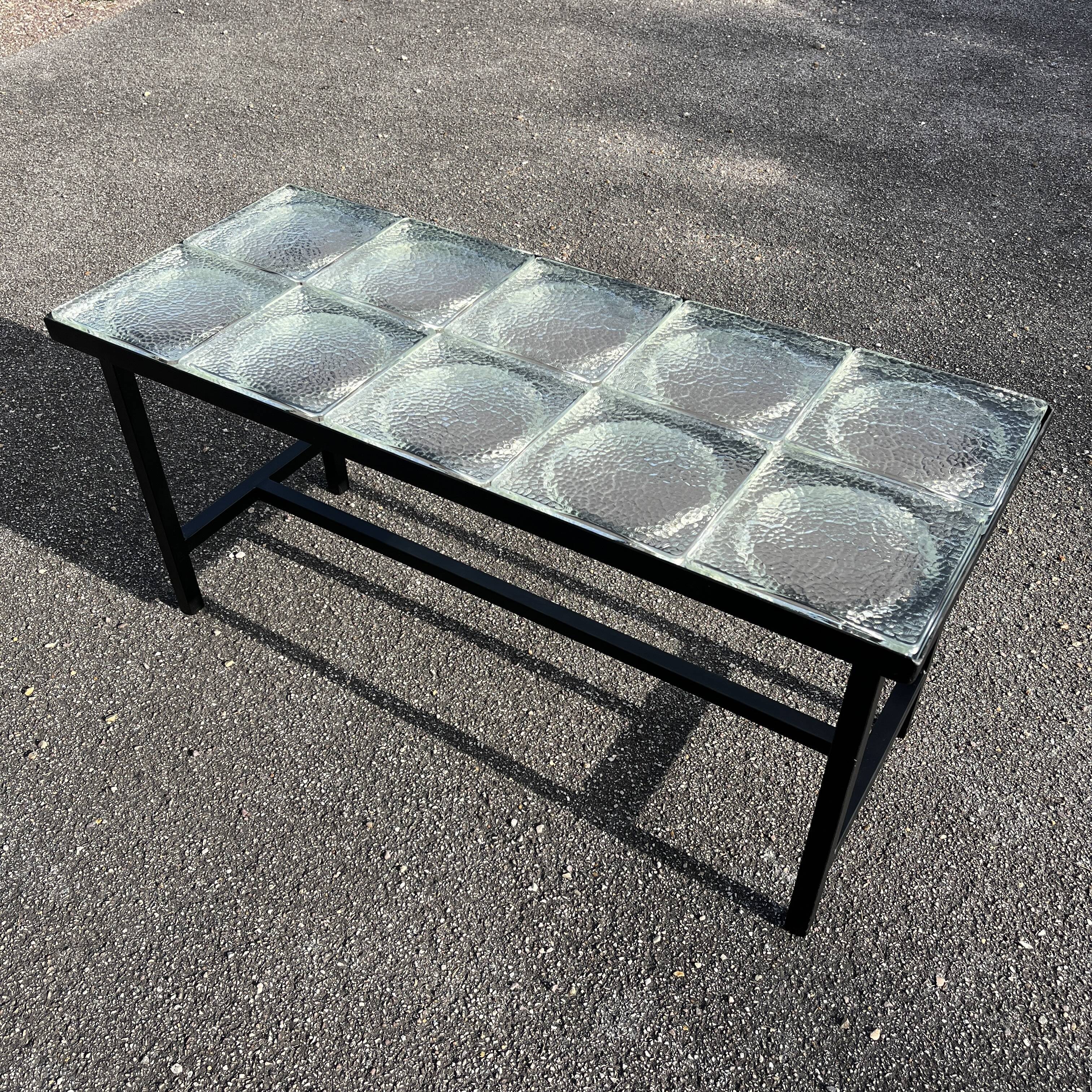 Table basse moderniste carreaux de verre Saint Gobain