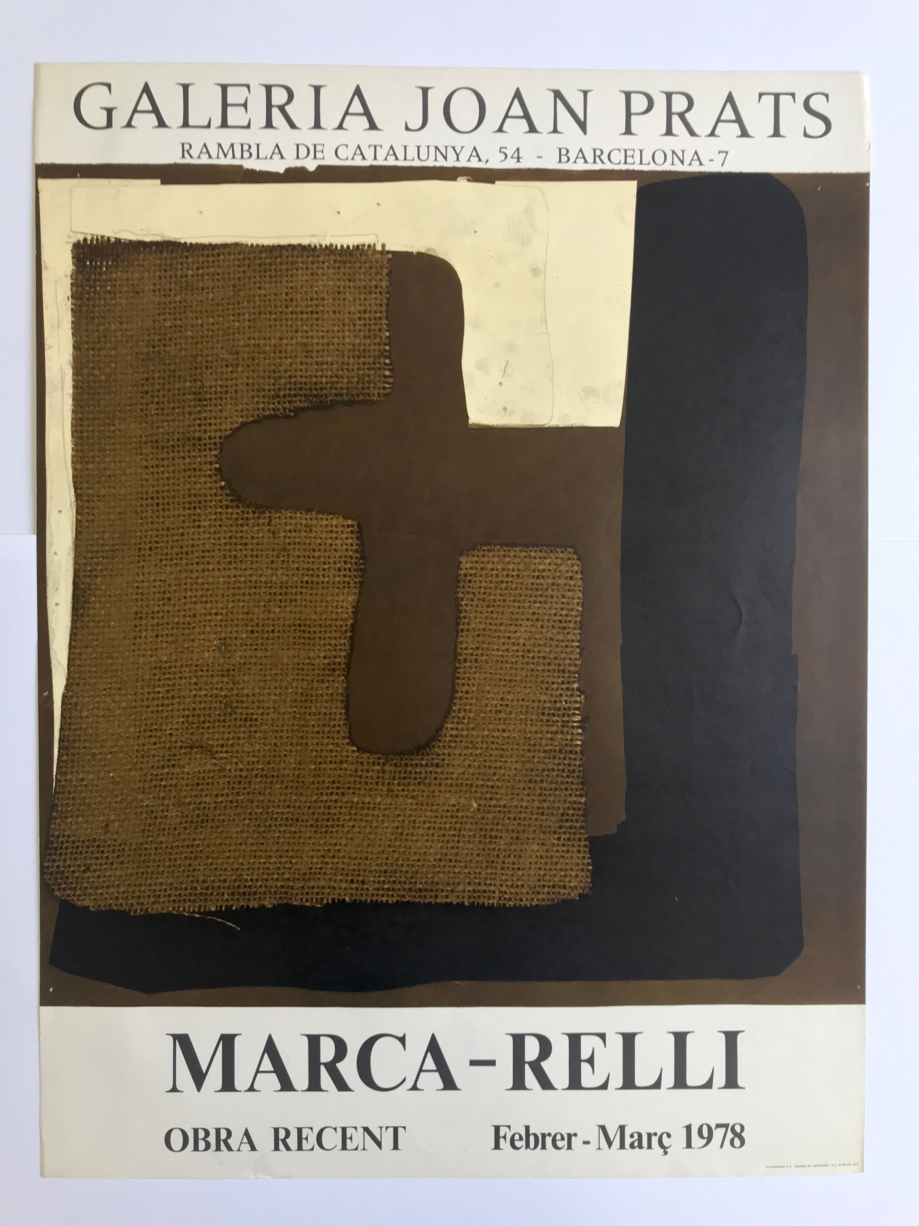 Poster in lithograph by Conrad MARCA-RELLI, Galeria Joan Prats, 1978