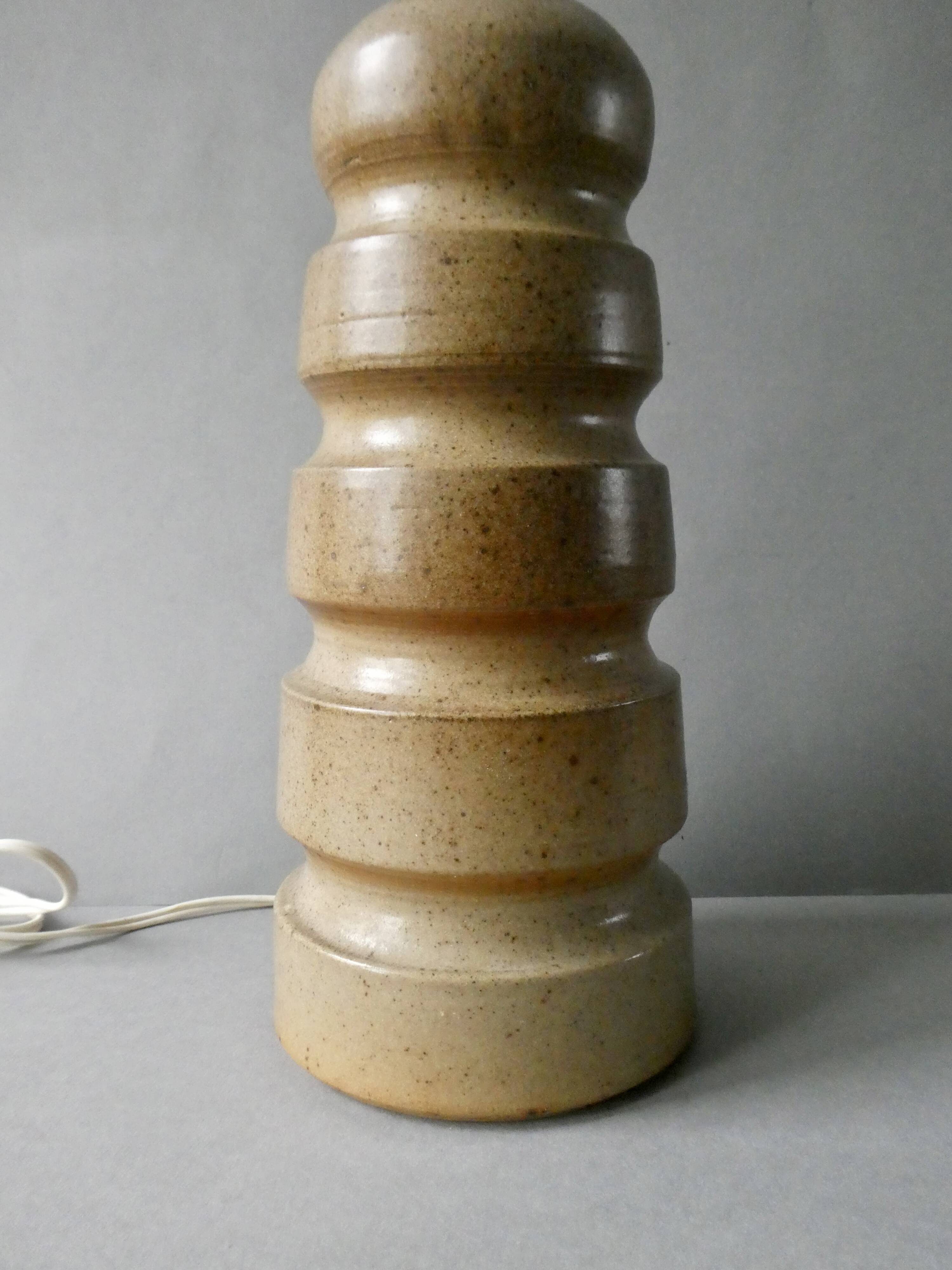 Large stoneware lamp base, signed Jean-Luc Noël, 1980s-90s