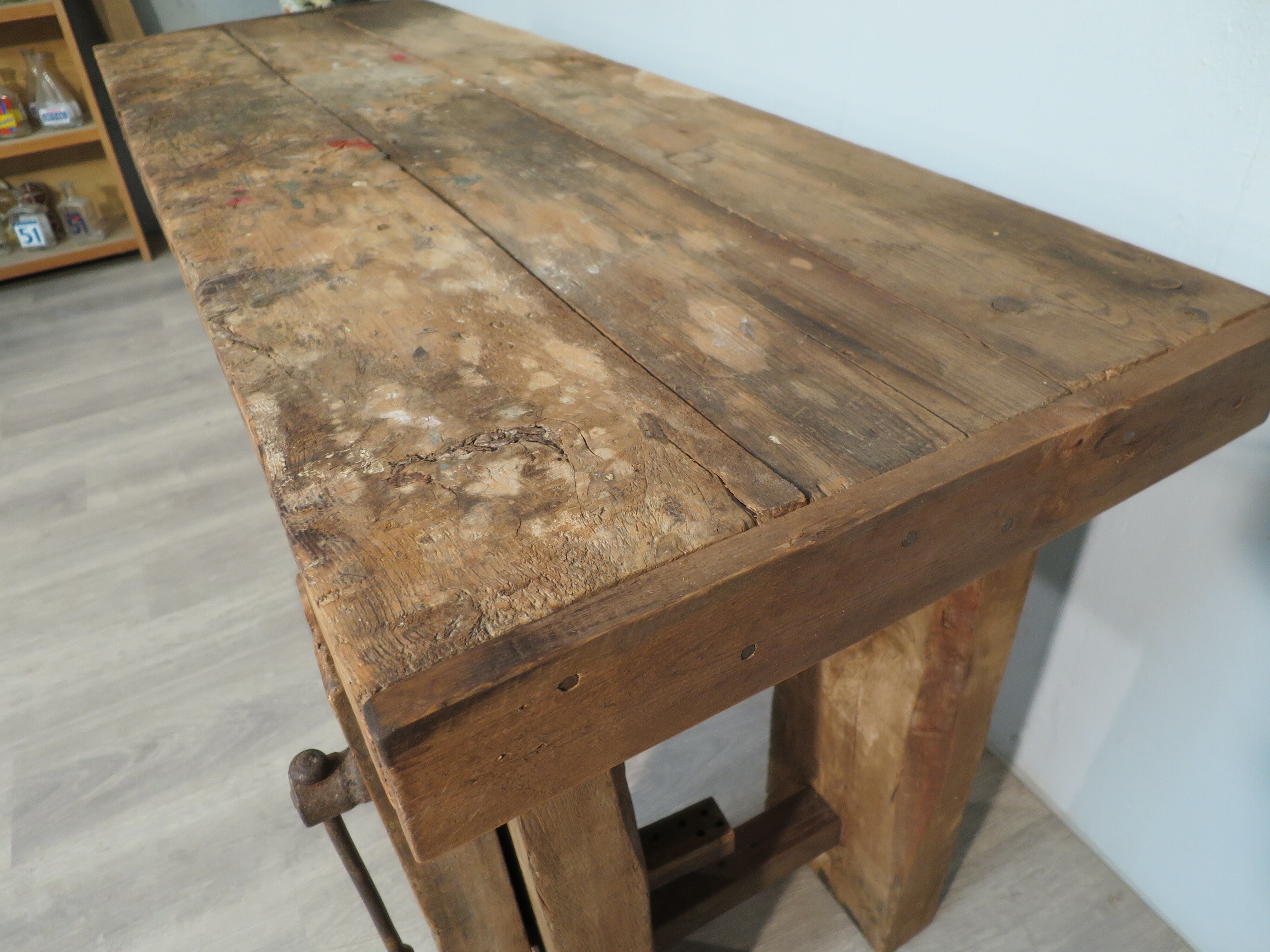 Old patinated workbench