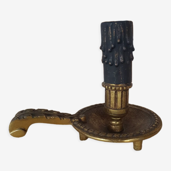 Pied de lampe bronze forme chandelier bougeoir rat de cave