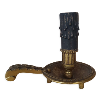 Pied de lampe bronze forme chandelier bougeoir rat de cave