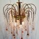 Murano chandelier with pink tassels with 3 lights