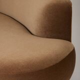 Half-moon mohair velvet sofa