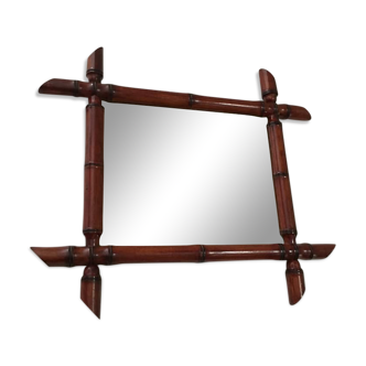 Ancient bamboo mirror to hang or lay