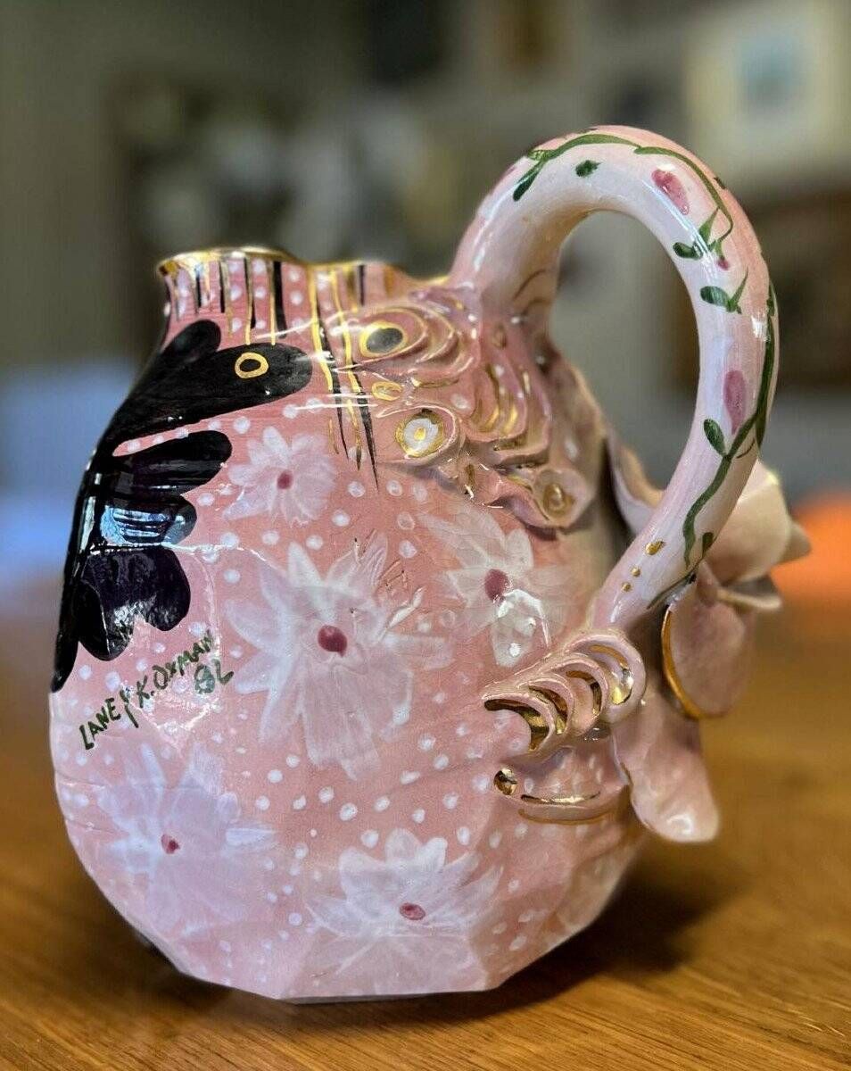 Laney K. Oxman: Multicoloured Ceramic Pitcher and Slipware
