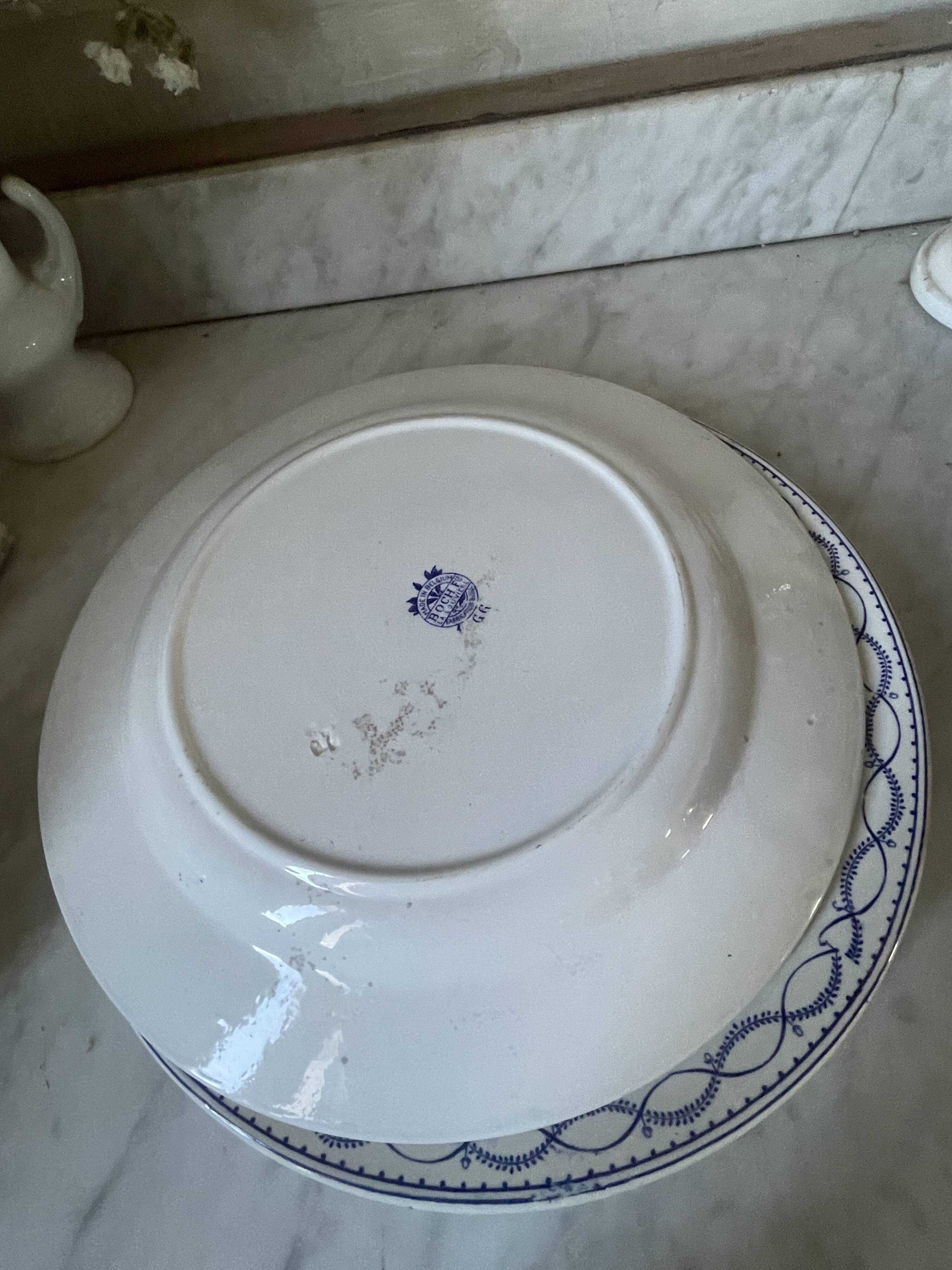 Pair of round dishes Boch La Louvière circa 1900