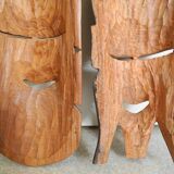 Pair of African wooden masks, vintage decoration, wooden African masks, 70s/80s