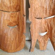Pair of African wooden masks, vintage decoration, wooden African masks, 70s/80s