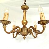 Four Arm Bronze Chandelier.  Bronze Ornate Rococo/Baroque/Louis XV Style Period Lighting