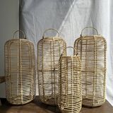 Small lantern-shaped rattan suspension H35 D15