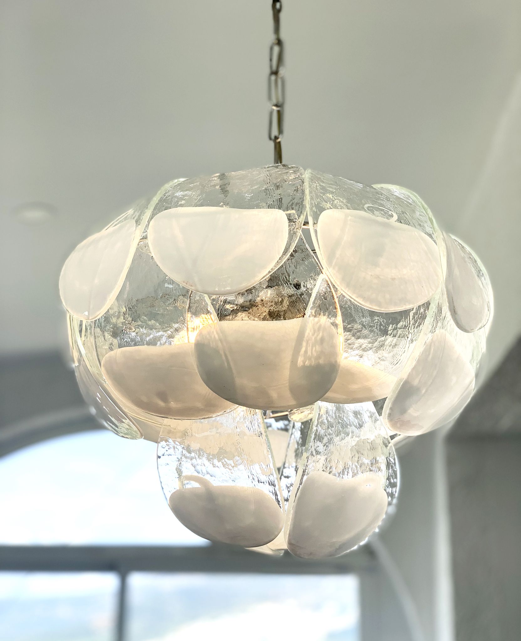 Murano glass petal chandelier by Carlo Nason for Mazzega