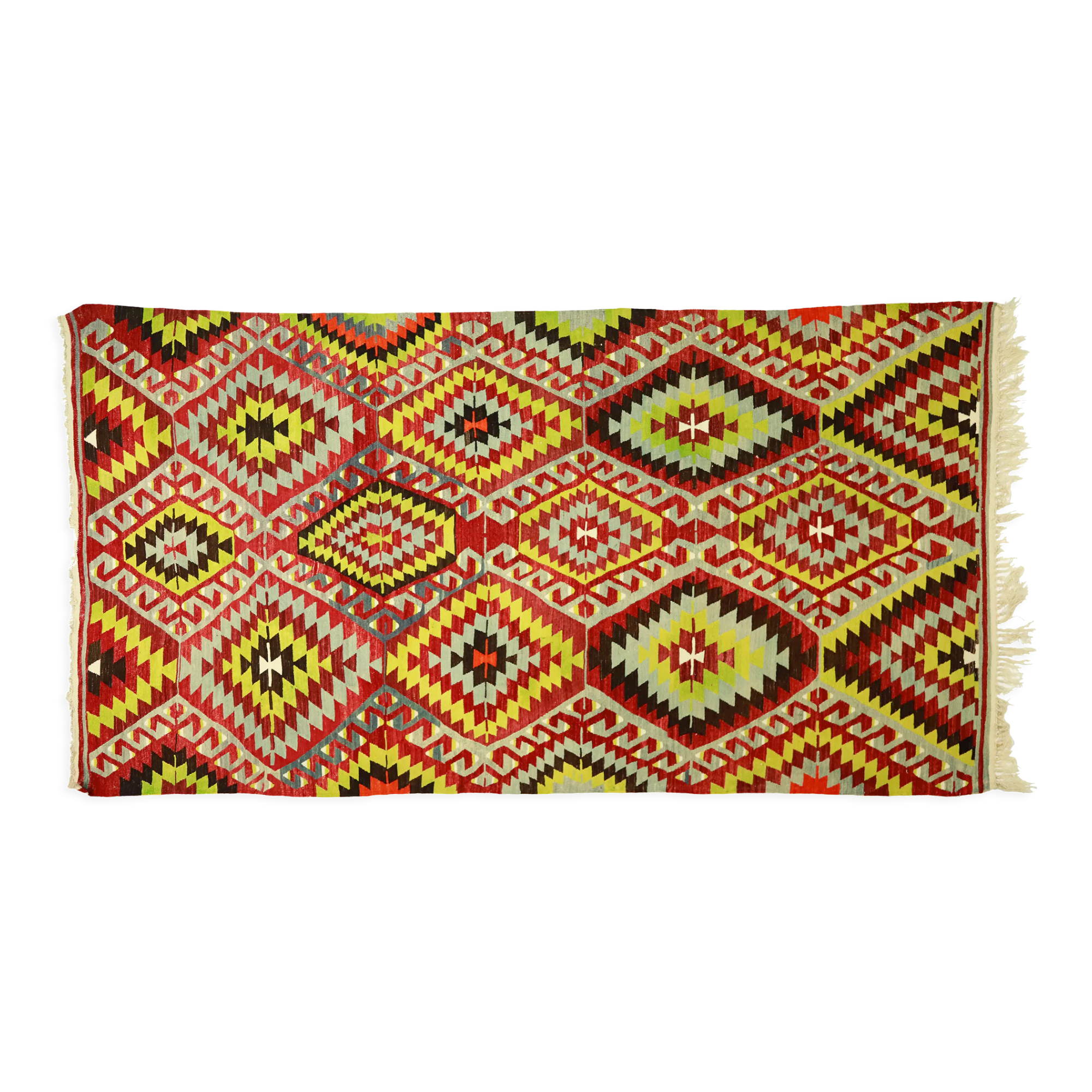 Anatolian handmade kilim rug 330 cm x 174 cm