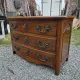Curved Louis XV style chest of drawers in solid walnut