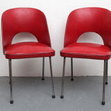 Pair of chairs in red 1950