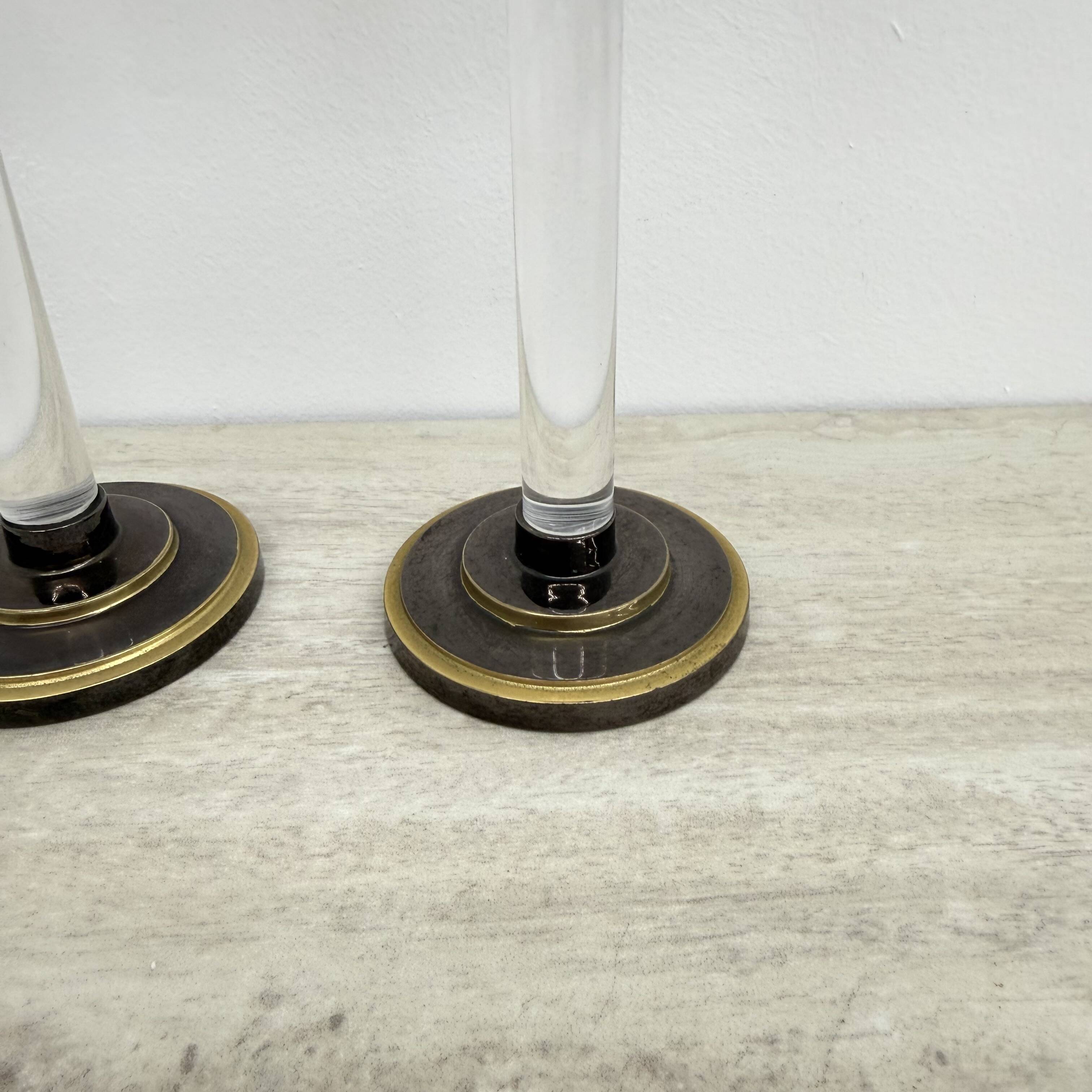 Set of 2 Caravell lucite candle sticks, 1970’s