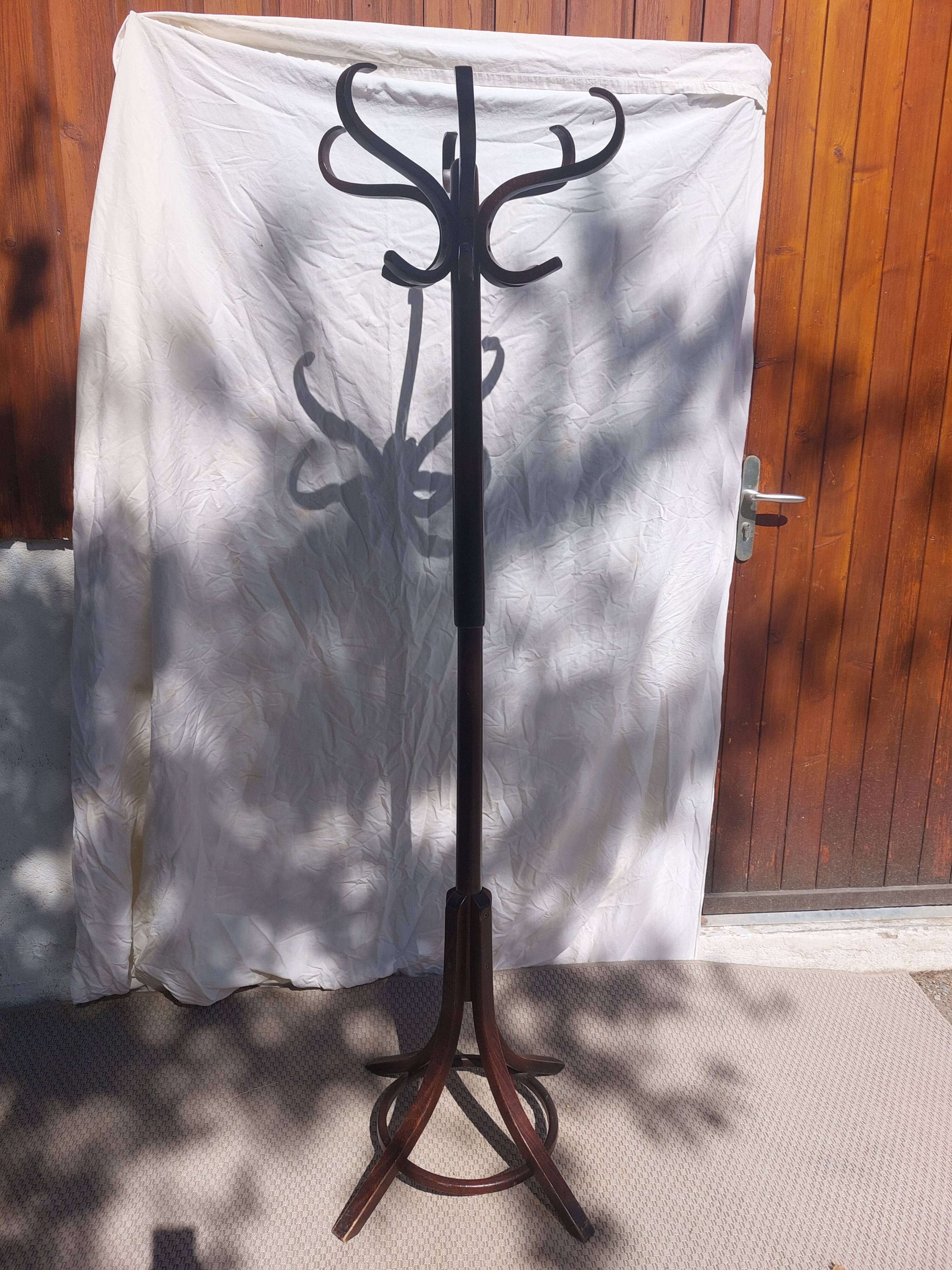 portemanteau perroquet, teinte bois foncée