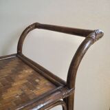 Rattan serving trolley