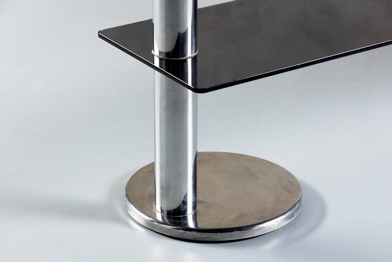 Smoked glass and aluminium sideboard, Italy, 1970s