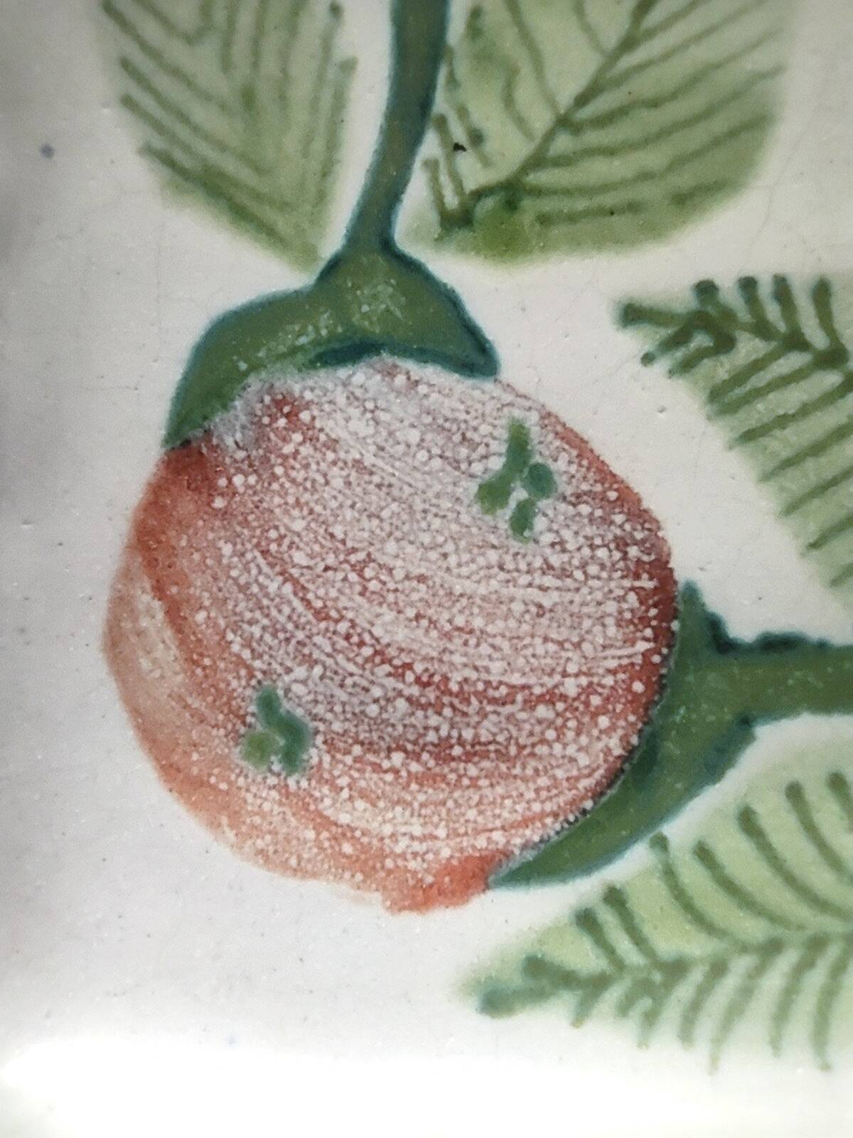 Set of Six Vintage Square Hand-Crafted Earthenware Plates by De Simone, Italy