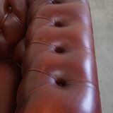 English Cowhide Leather Chesterfield Armchair