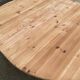 Renovated round Scandinavian dining table, extendable, made of solid wood, 110-140cm.