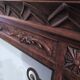 Art deco fireplace in carved solid teak and wrought iron, 1920